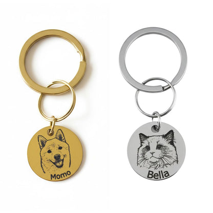 Custom Pet Portrait Keychain