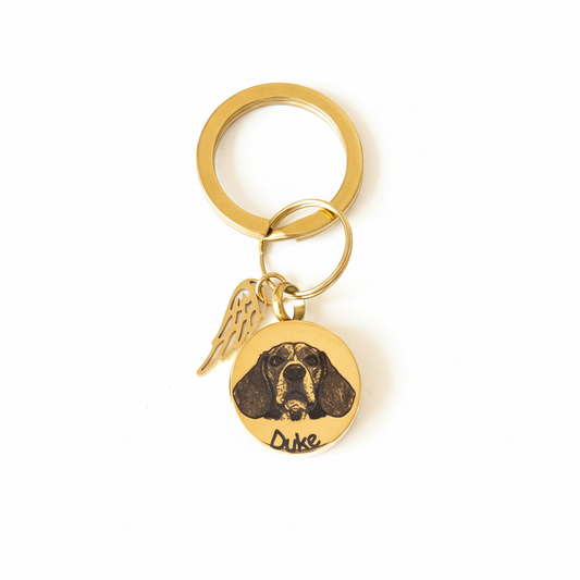 Custom Pet Portrait & Name Urn Keychain