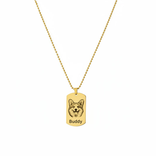 Custom Pet Portrait Necklace For Men