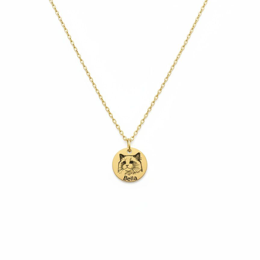 Personalized Laser Engraved Pet Portrait Necklace