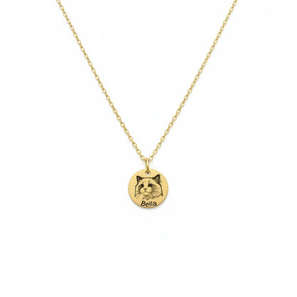 Personalized Laser Engraved Pet Portrait Necklace