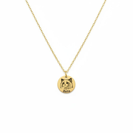 Personalized Laser Engraved Pet Portrait Necklace