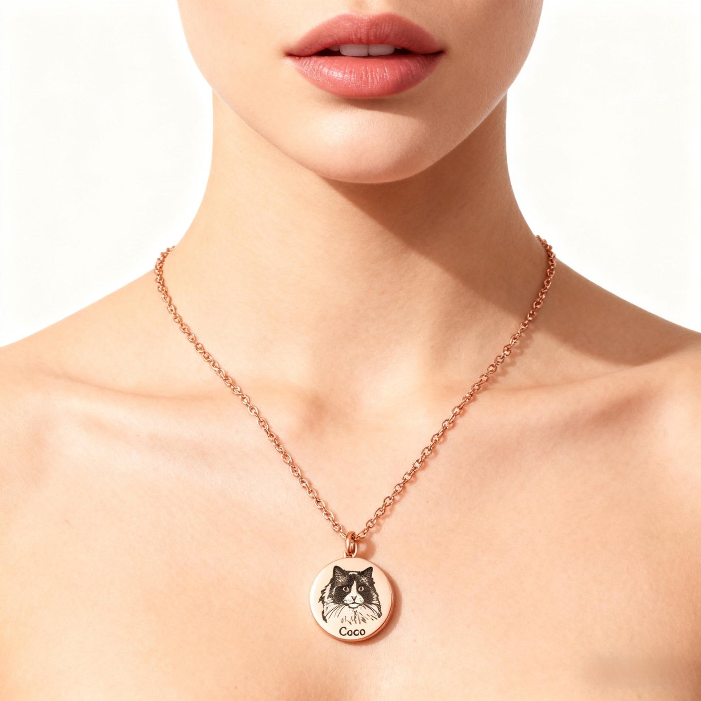 Custom Pet Photo Necklace For Ashes