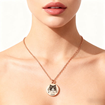 Custom Pet Photo Necklace For Ashes