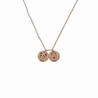 Personalized Laser Engraved Pet Portrait Necklace