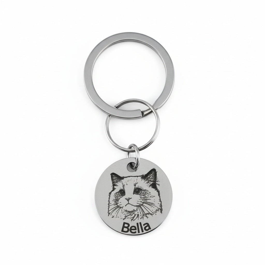 Custom Pet Portrait Keychain