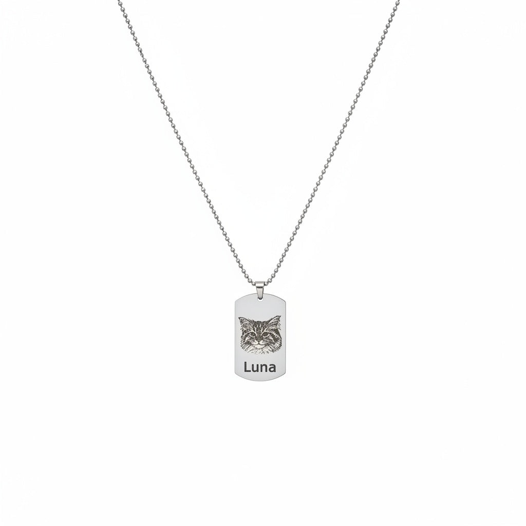 Custom Pet Portrait Necklace For Men