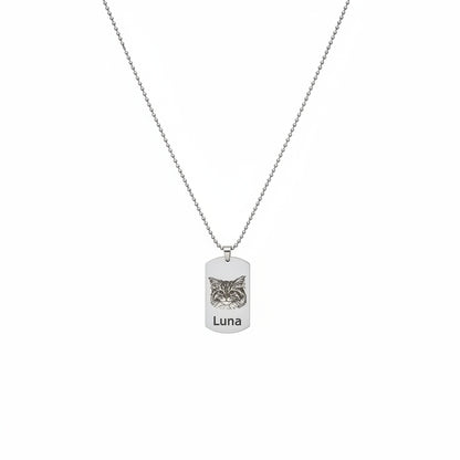 Custom Pet Portrait Necklace For Men
