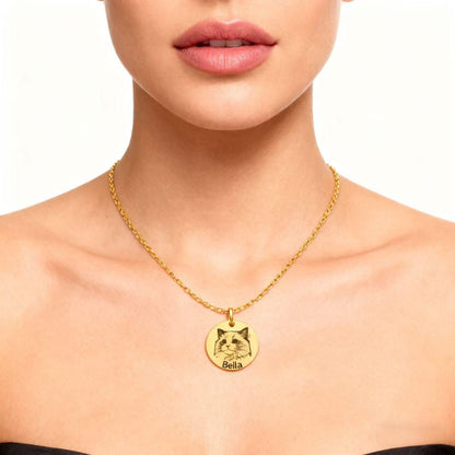 Personalized Laser Engraved Pet Portrait Necklace